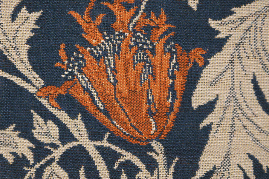 Anemone Blue Rust Belgian Cushion Cover