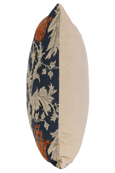 Anemone Blue Rust Belgian Cushion Cover