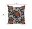 Anemone Blue Rust Belgian Cushion Cover