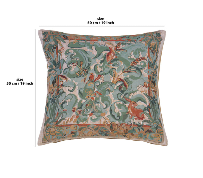 Animals with Aristoloches Light French Tapestry Cushion