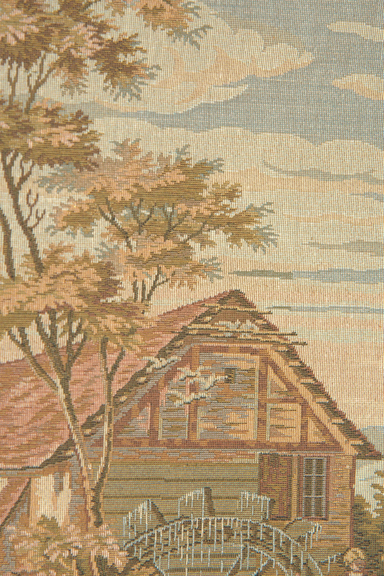 Washing by the Lake Small without Border Italian Tapestry Wall Hanging