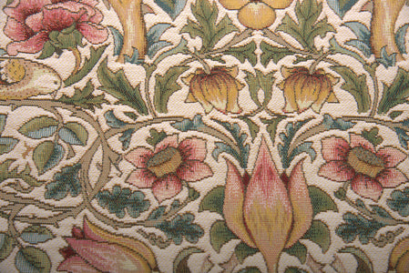 Roses and Birds White French Tapestry Cushion