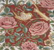 Zoom Bird and Roses Red French Tapestry Cushion