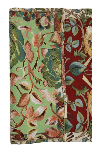 Roses and Birds II Red French Tapestry Table Runner