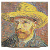 Van Gogh's Self Portrait with Straw Hat Large European Cushion Cover