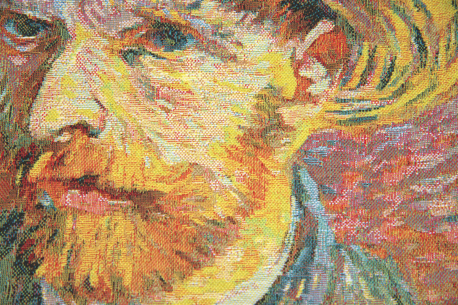 Van Gogh's Self Portrait with Straw Hat Small European Cushion Cover