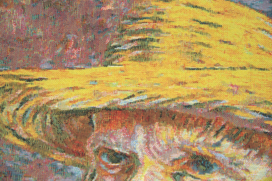 Van Gogh's Self Portrait with Straw Hat Small European Cushion Cover
