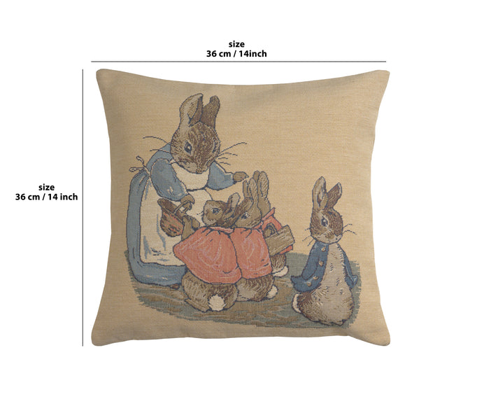 Mrs. Rabbit Beatrix Potter Small European Cushion Cover