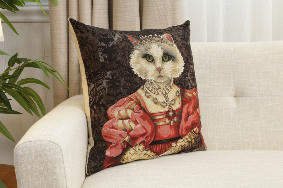 Cat With Crown A European Cushion Cover