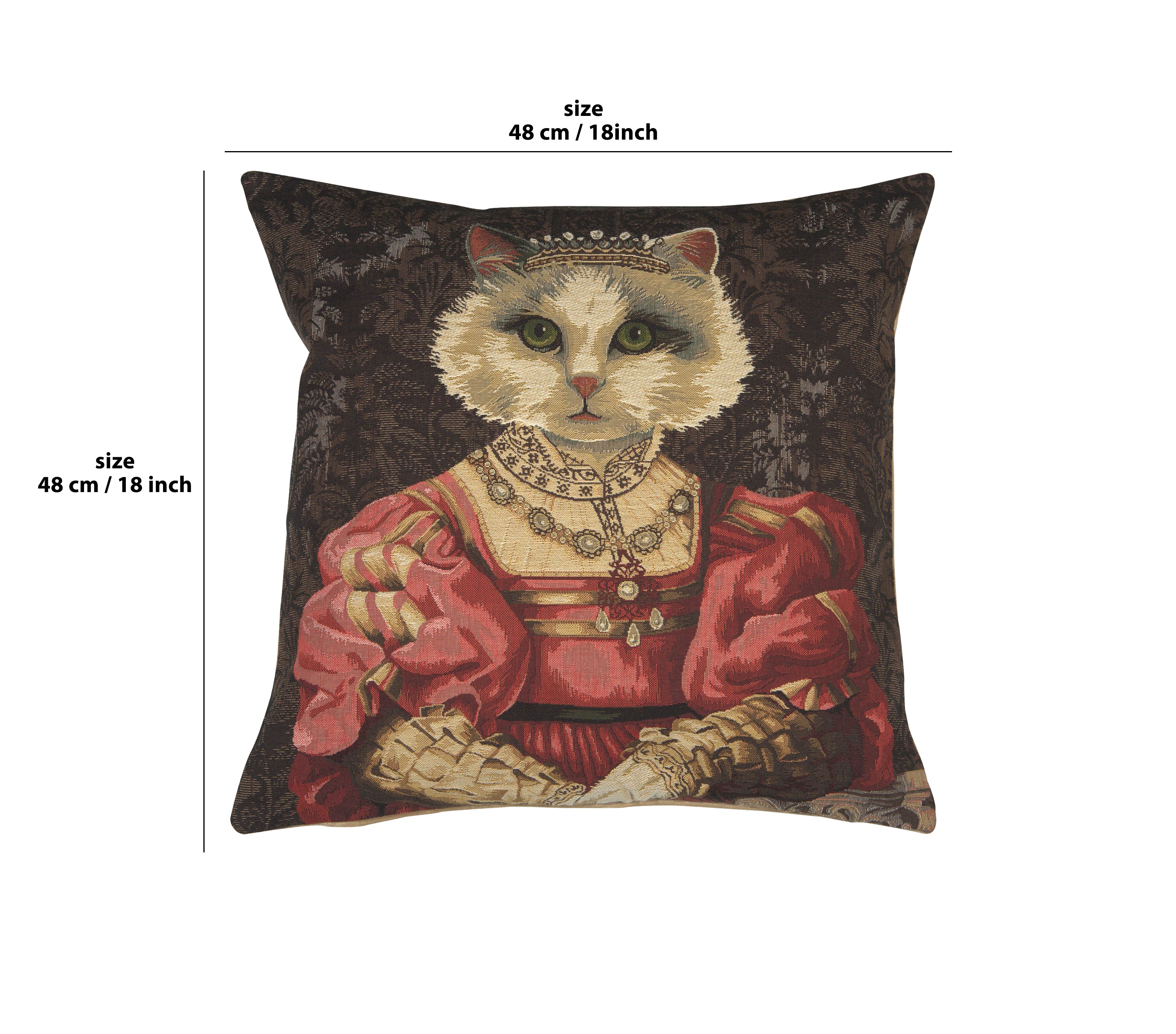 Cat With Crown A European Cushion Cover