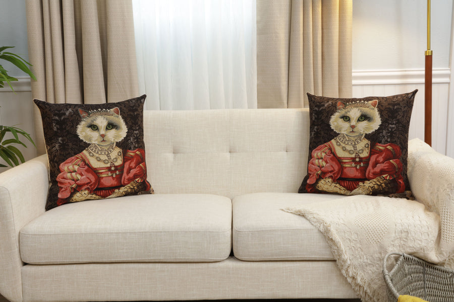 Cat With Crown A European Cushion Cover