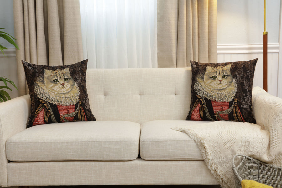 Cat With Crown C European Cushion Cover