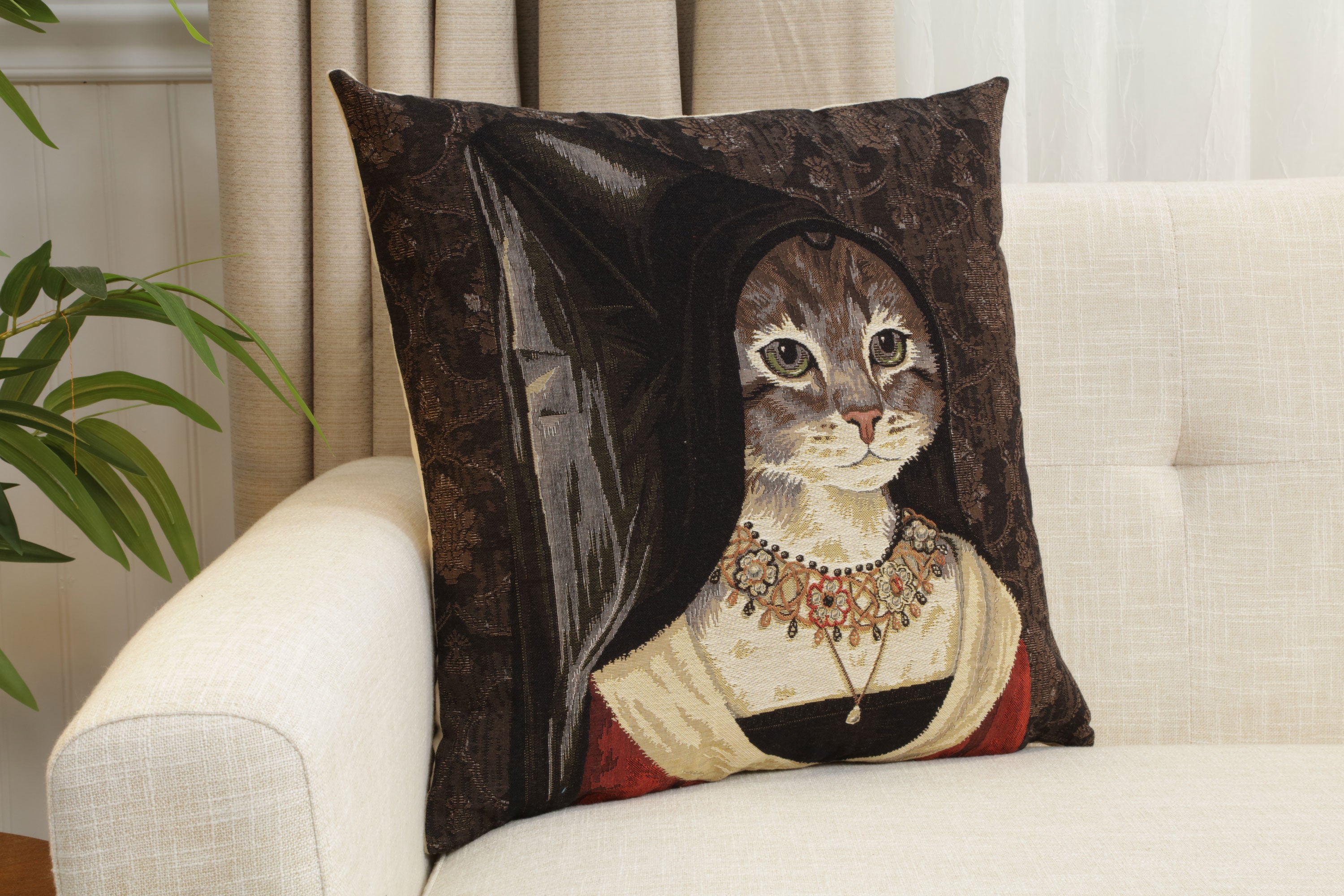 Cat With Hat B European Cushion Cover