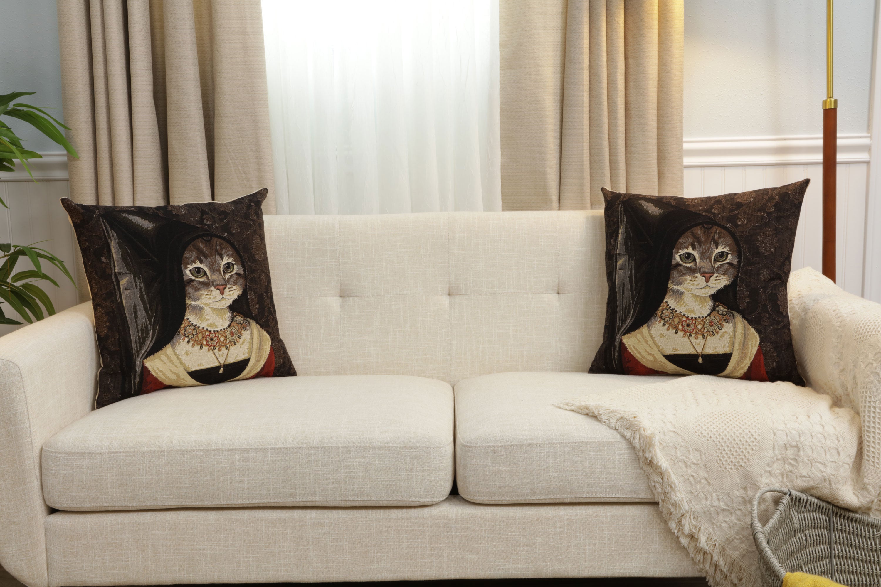 Cat With Hat B European Cushion Cover