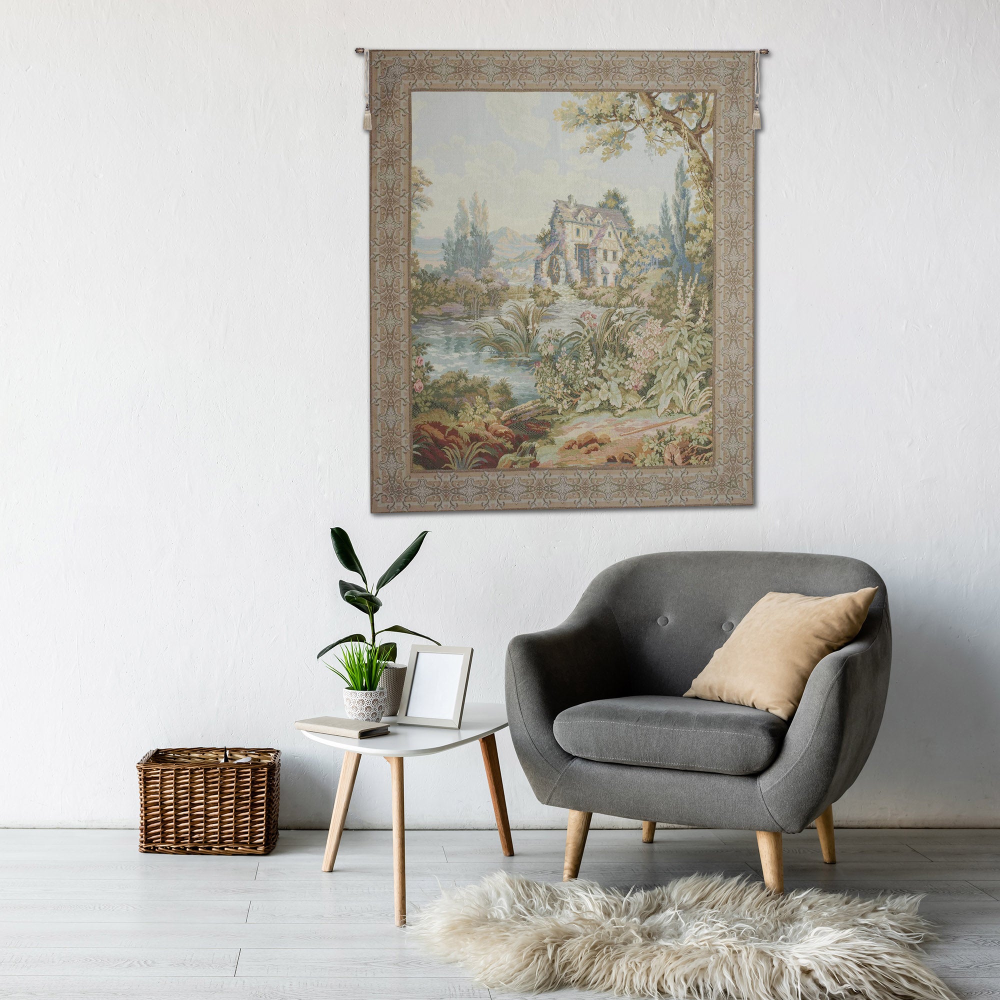 Old Mill Gold Vertical Italian Tapestry