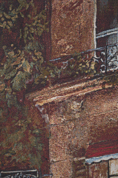Evening at the Cafe Medium Fine Art Tapestry