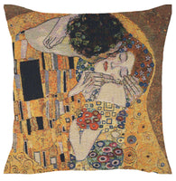 The Kiss with Lurex European Cushion Cover by Gustav Klimt