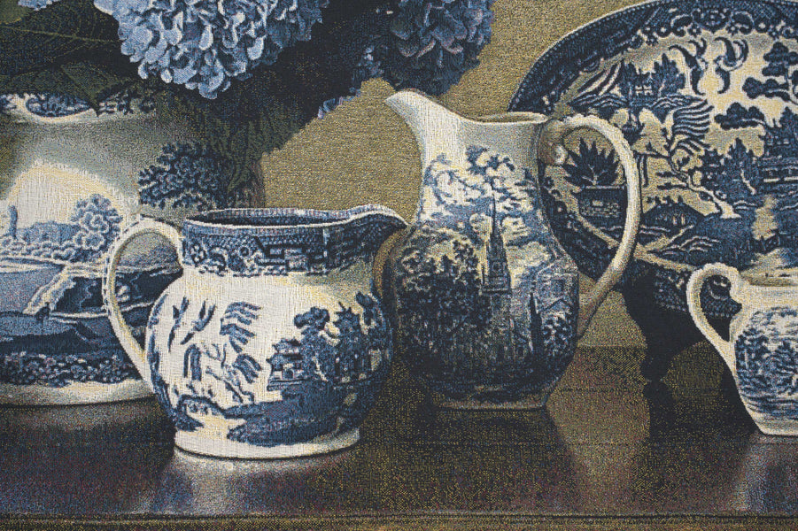 Blue Willow Horizontal Fine Art Tapestry