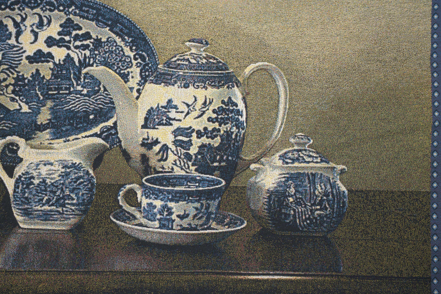 Blue Willow Horizontal Fine Art Tapestry