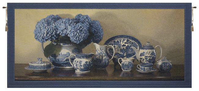 Blue Willow Horizontal Fine Art Tapestry