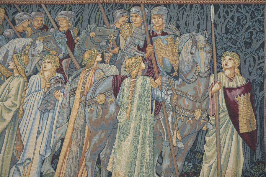 Departure of the Knights Large Italian Tapestry Wall Hanging