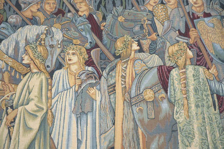Departure of the Knights Large Italian Tapestry Wall Hanging