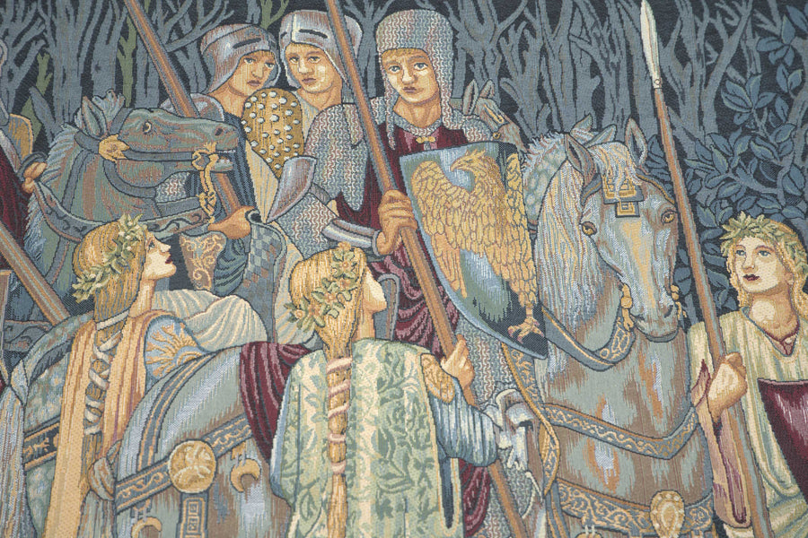 Departure of the Knights Large Italian Tapestry Wall Hanging