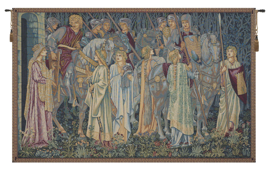 Departure of the Knights Large Italian Tapestry Wall Hanging