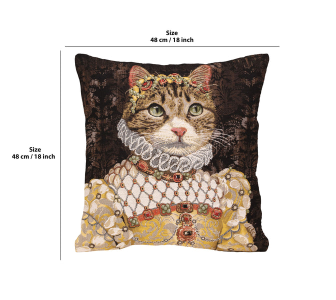 Grey Cat Sisi European Cushion Cover