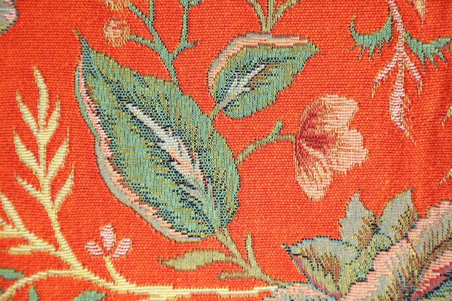 Peony Orange A French Tapestry Cushion