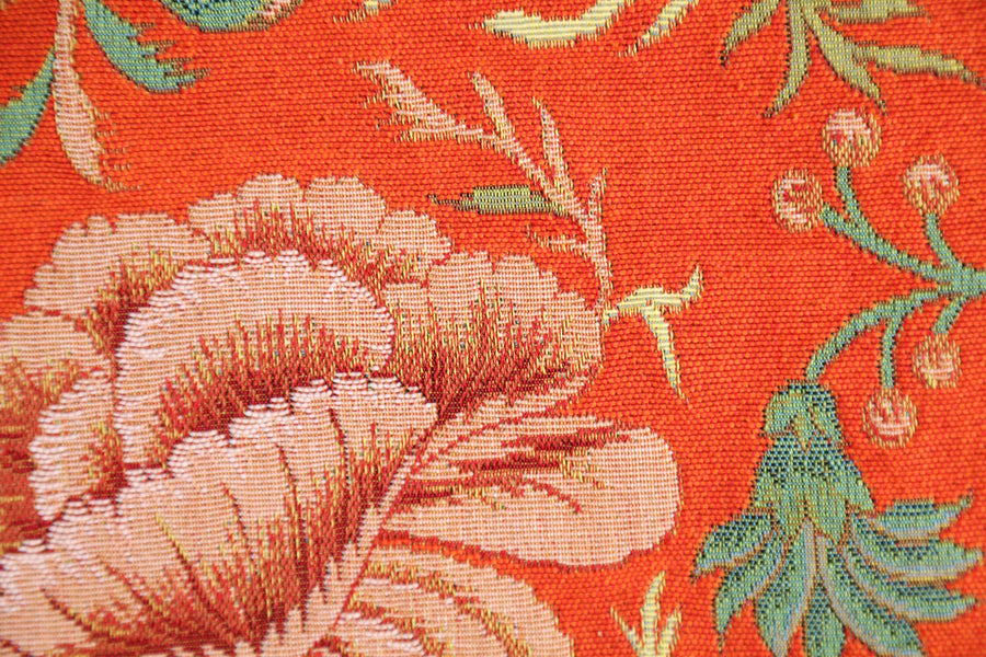 Peony Orange A French Tapestry Cushion