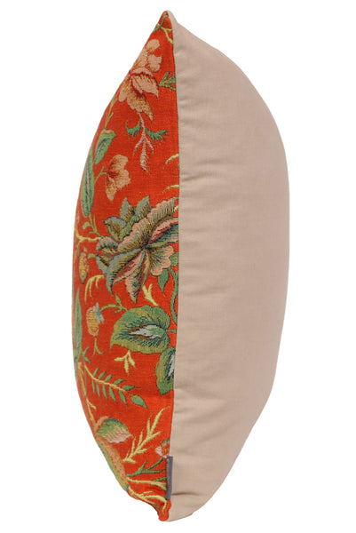 Peony Orange A French Tapestry Cushion