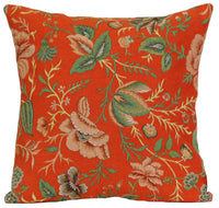 Peony Orange B French Tapestry Cushion