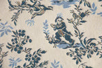 The Chinese on a Wheelbarrow Blue French Tapestry Cushion