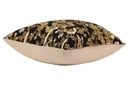 The Chinese on a Wheelbarrow Black French Tapestry Cushion