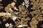 The Chinese on a Wheelbarrow Black French Tapestry Cushion