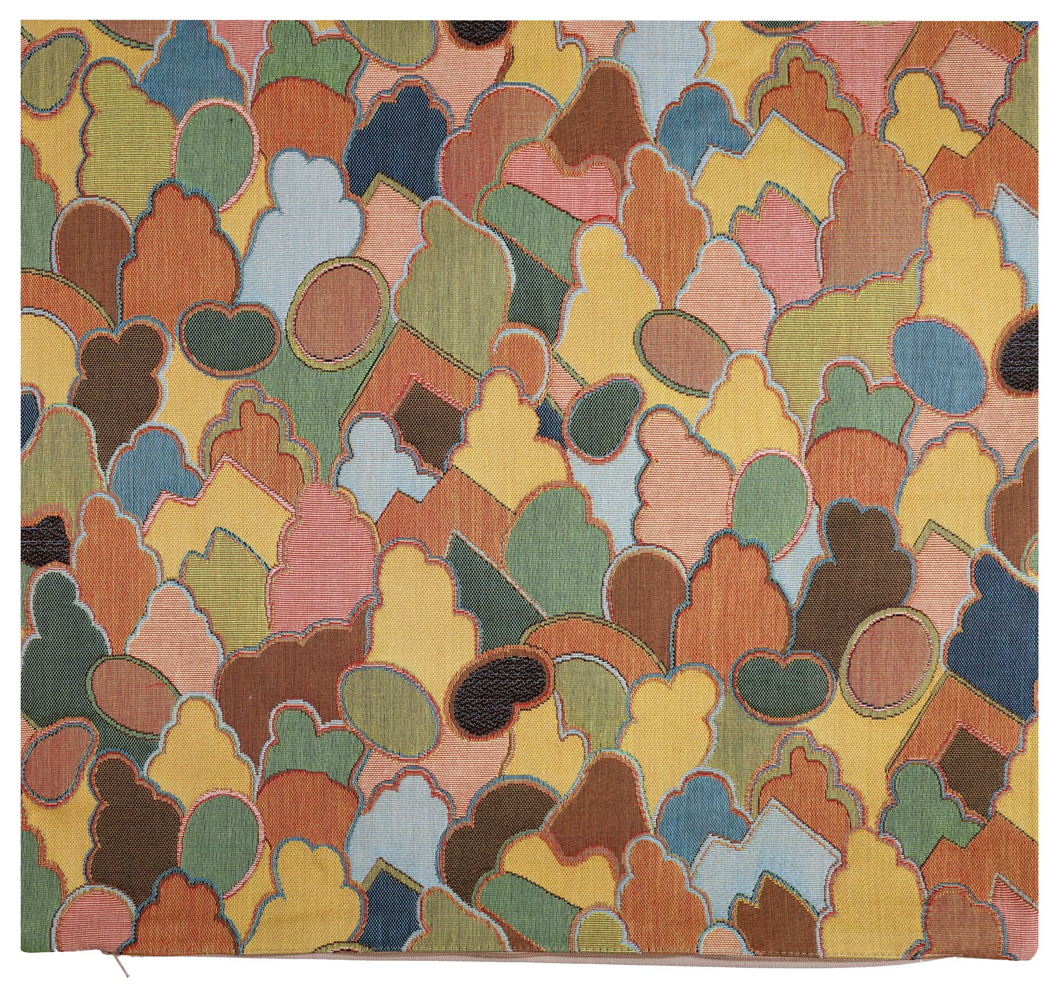 Mosaique Chinoise Footprint Yellow French Tapestry Cushion