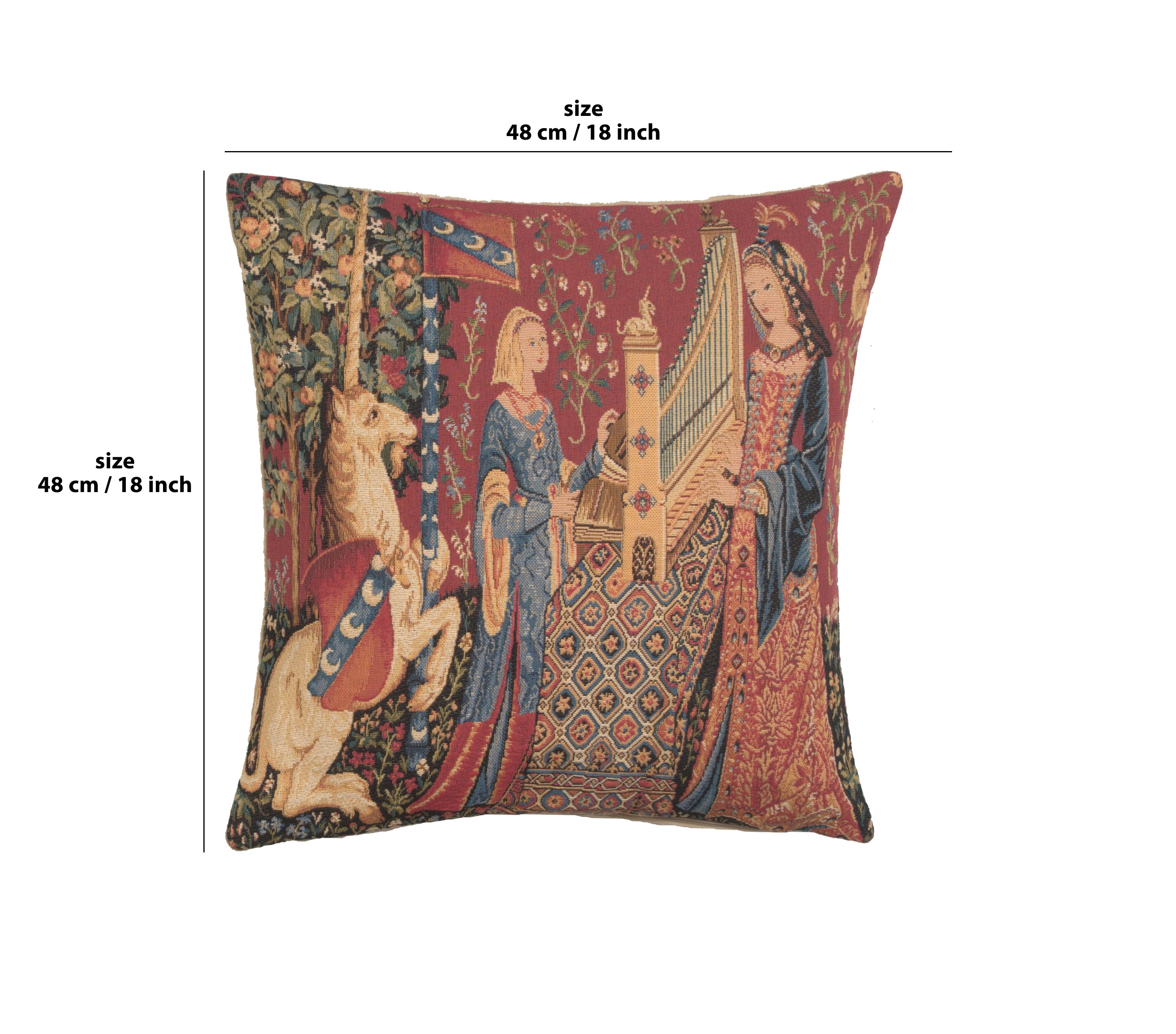 Medieval Hearing Large European Cushion Cover
