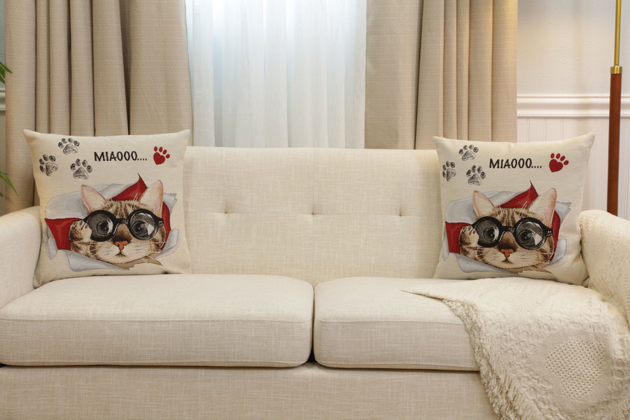 George the Cat Cushion  Cover