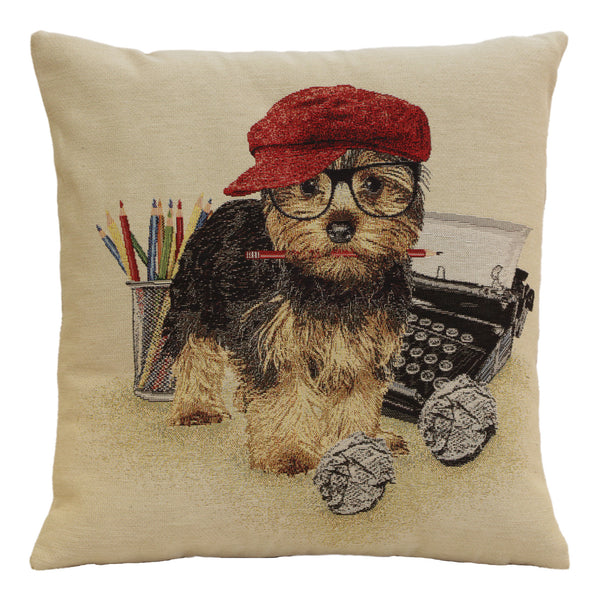 Writer Yorkie Cushion  Cover