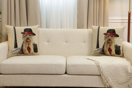 Executive Yorkie Cushion  Cover