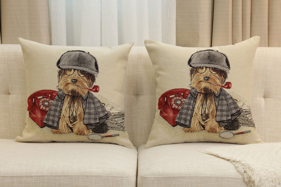 Sherlock Yorkie Cushion  Cover