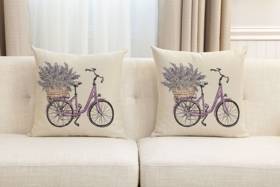 Bike with Lavender Cushion  Cover