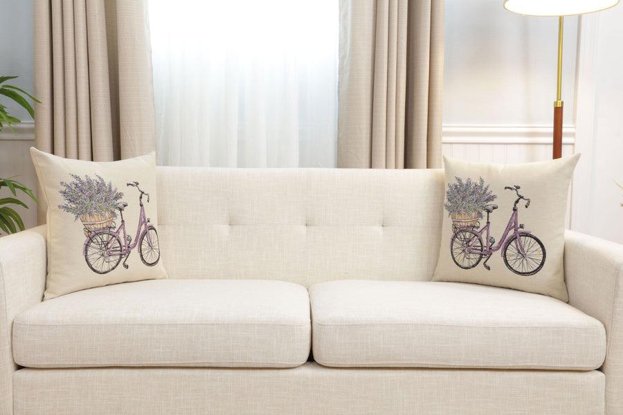 Bike with Lavender Cushion  Cover