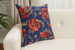 Coquelicots Blue European Cushion Cover