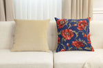Coquelicots Blue European Cushion Cover