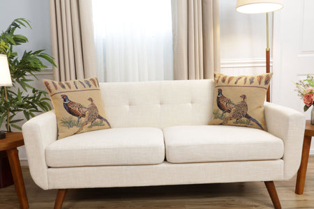 Pheasants Facing Left European Cushion Cover