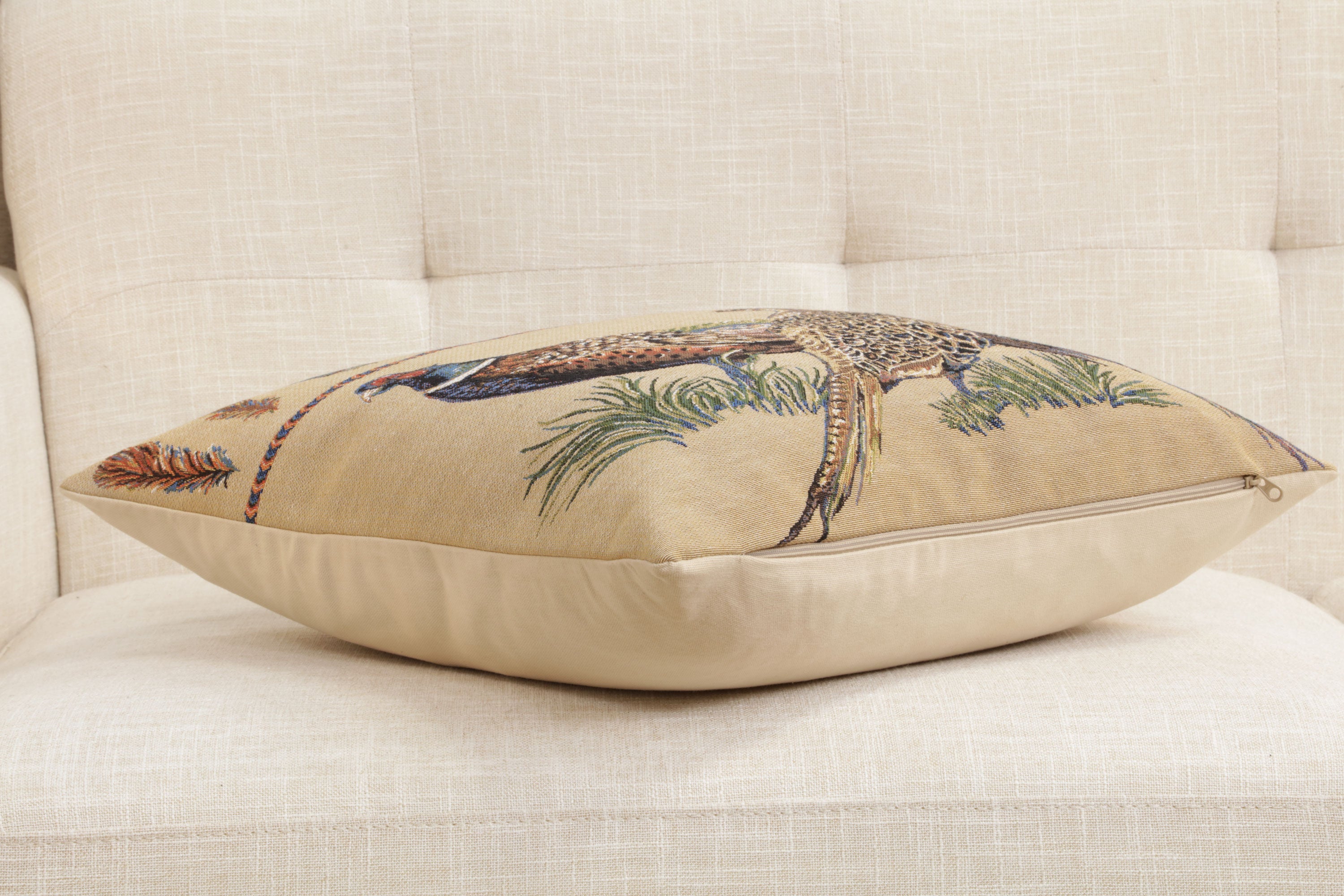 Pheasants Facing Left European Cushion Cover