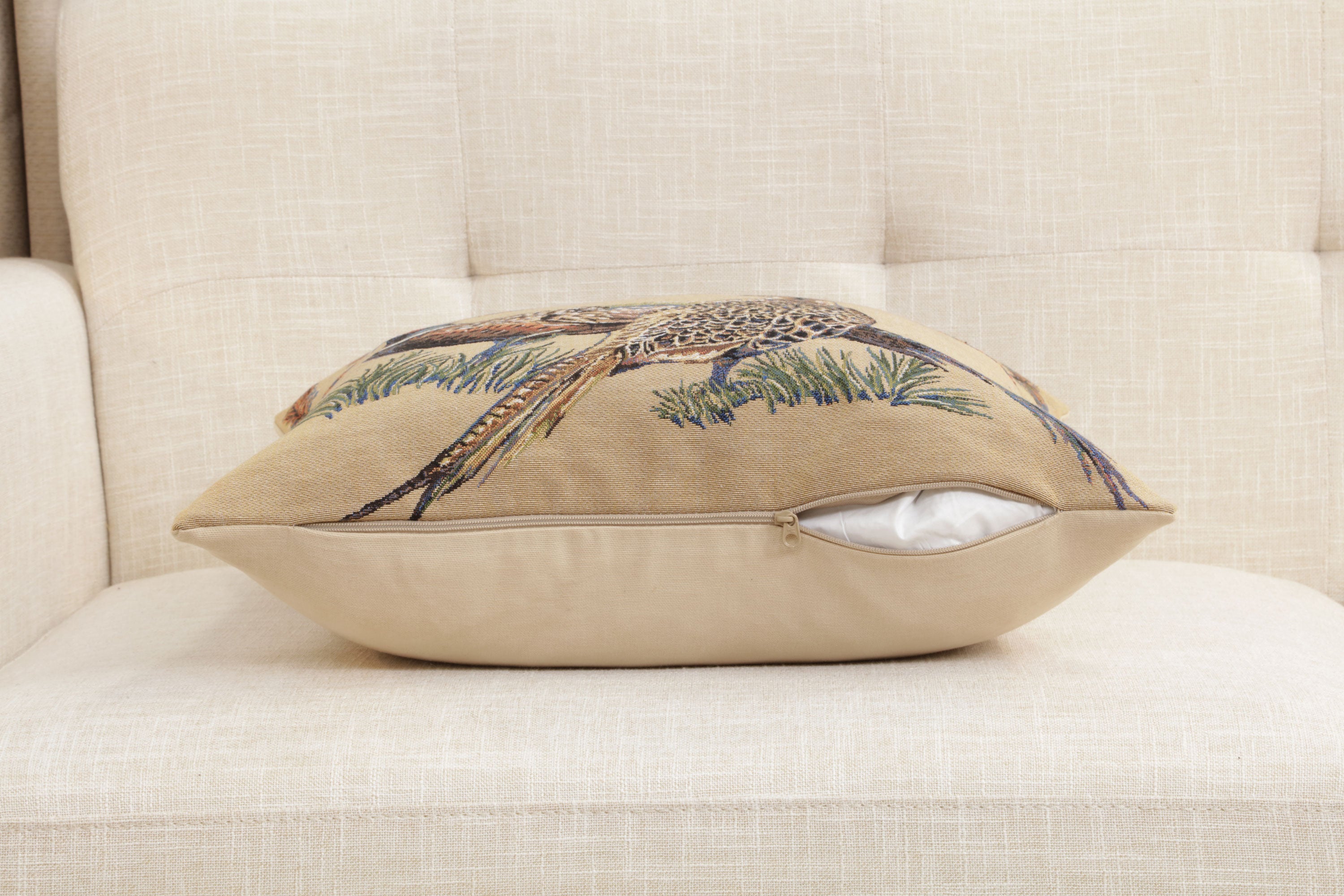 Pheasants Facing Left European Cushion Cover
