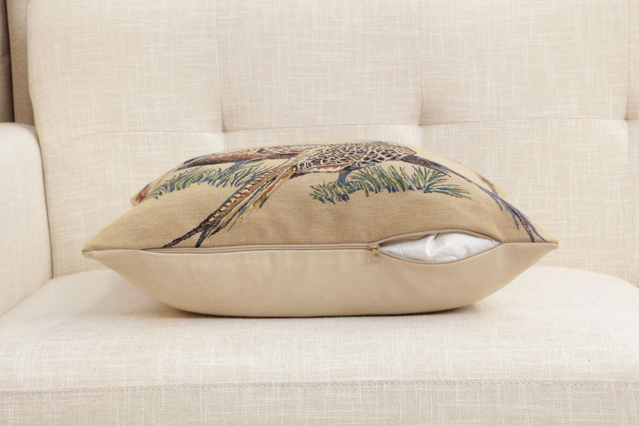 Pheasants Facing Left European Cushion Cover